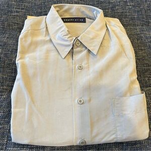 Robert Stock Long Sleeve Button Up Dress Shirt Grey